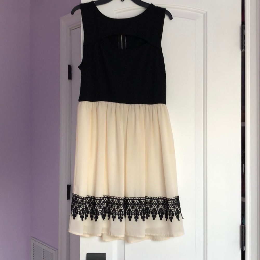 Black and cream dress